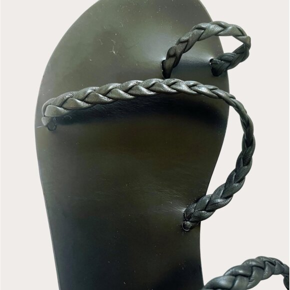 Ancient Greek Sandals Eleftheria Black Braided Leather Size 7 | Minimalist Black - Picture 10 of 11